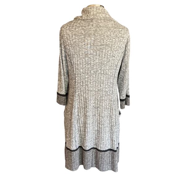 Robbie Bee Gray Cowl Neck Sweater Dress Knee Length Lagenlook Sz XL Career Fall - Picture 8 of 12
